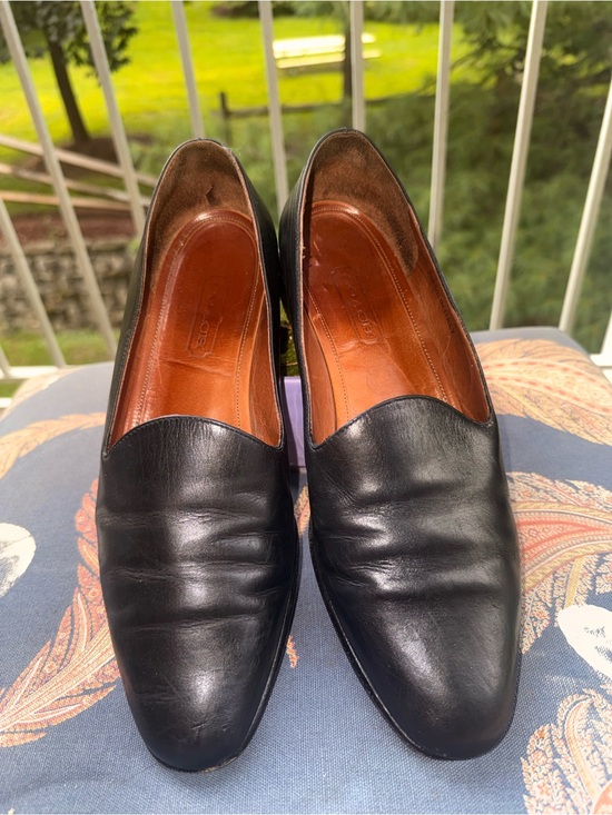 Coach Shoes - Vintage COACH Black Leather Loafers Style J003 Made in Italy Size 8.5 M